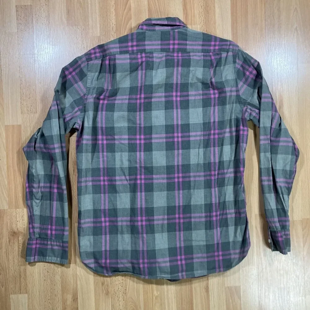 J. Crew Plaid Dress Shirt (Men’s size L) • Pink & Gray • Cotton • euc